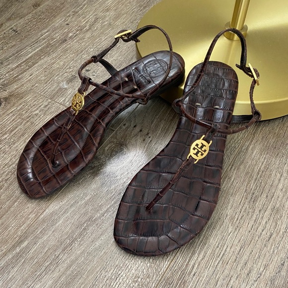 SOLD Tory Burch brown croc Miller Sandal size 7 - Picture 5 of 6